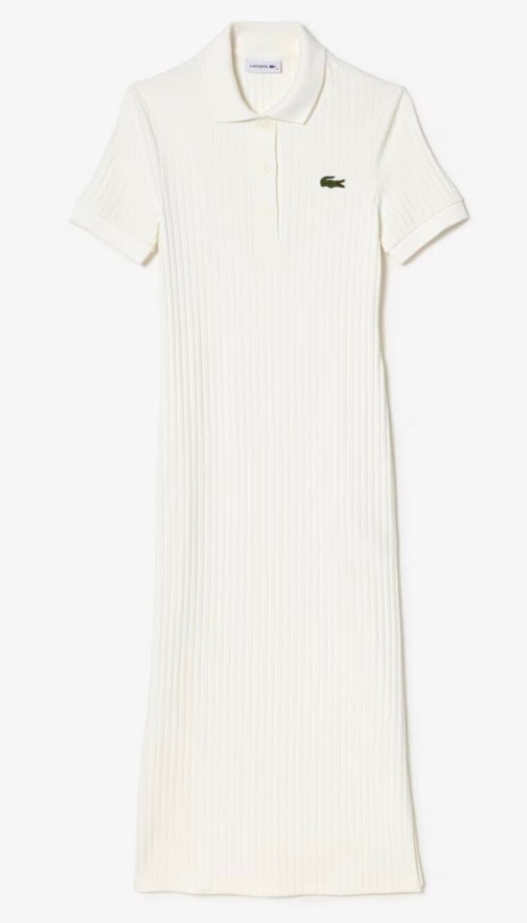 Lacoste Women's Long Ribbed Cotton Polo Dress